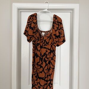 a new day puff sleeve midi dress